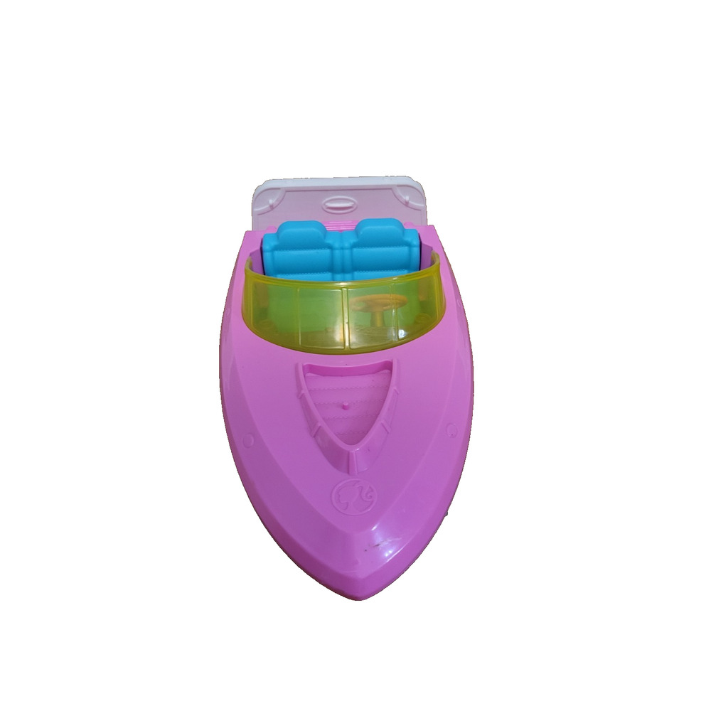 Barbie Speed Boat Pink & Teal Toy Boat with Yellow Windshield Mattel Fits Barbie